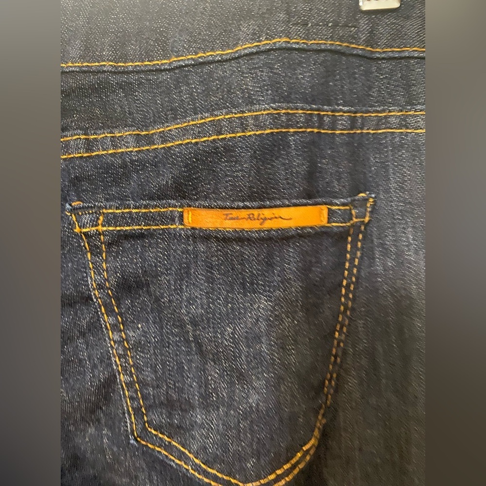 True Religion Carrie Low Rise Dark Blue Flare Jeans - Picture 9 of 16